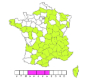 Carte de répartition en France - Période de vol